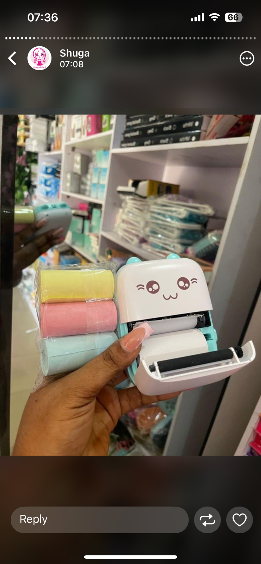 Mini printer with paper